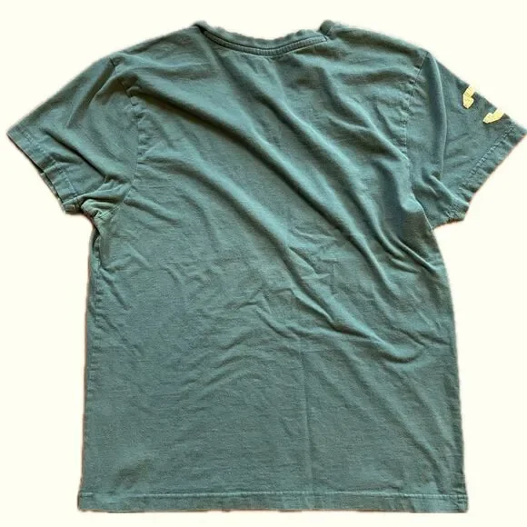 US Polo Association Green V Neck TShirt Yellow Accents Men’s Size M - Picture 2 of 5